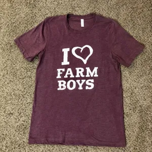Canvas I ❤️Farm Boys Womens M Used Burgundy Heathered thumbnail 4