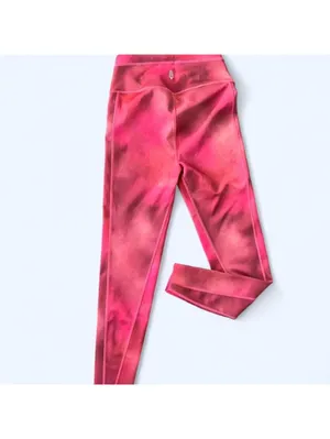 Free People Movement Pink Tie Dye Raw Hem Leggings Size Small 🌺 thumbnail 3