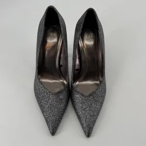 Zara Womens Silver Glitter Sparkle Pointed Toe Stiletto Heel Pumps‎ Size 38 7.5 thumbnail 2