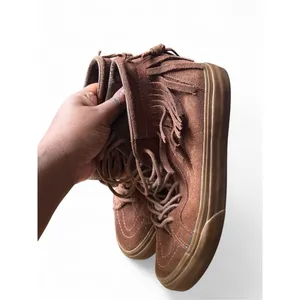 Vans Suede Fringe Sk8-Hi Sneakers Brown Boho Western Festival Beardfest Cozy 6.0 thumbnail 5