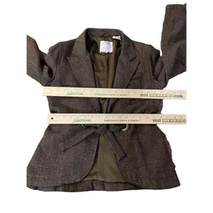 Triple Five Street Soul Jacket Womens M Used Brown Plaid 100% Wool Lined thumbnail 9