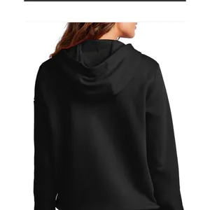 Nike Womens Hoodie XS Black Poly Blend AH8897-010 Full Zip Swoosh Logo thumbnail 2