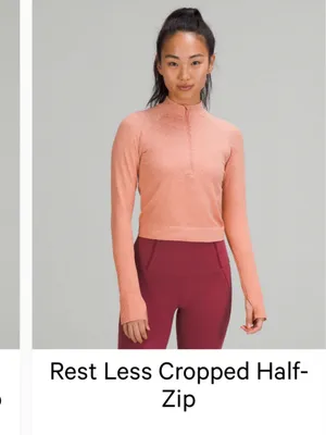 Lululemon Rest Less Cropped Half-Zip thumbnail 7