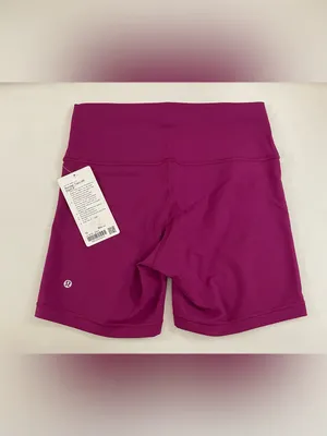 Lululemon NWT Wunder Train High Rise 6” Shorts Magenta Purple Size 10 thumbnail 4