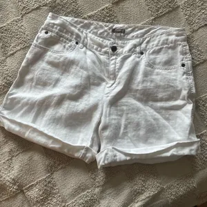 J. Jill Women's White Linen Shorts Cuffed Relaxed Beach Summer Coastal 8 thumbnail 10