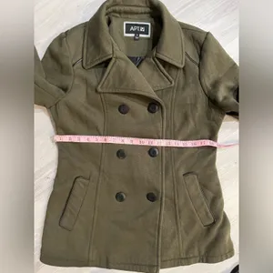 NWOT Apt. 9 Dark Green militar Double-Breasted Pea‎ Coat thumbnail 5