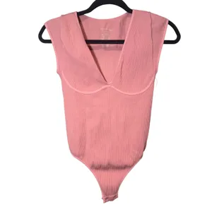 Free People NWT Meg Ribbed Bodysuit Pink Brandied Apricot Size‎ S/M thumbnail 2