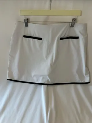 Original Penguin Munsingwear Golf Tennis Skort Pockets White/ Black Striped L thumbnail 3