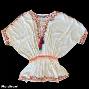 ALTAR’D STATE Bohemian Embroidered Swimsuit Cover Or Blouse Size M NEW thumbnail 7