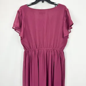 Lulus Lost in the Moment Burgundy Purple Chiffon Maxi Dress Formal 1XL NWT thumbnail 10