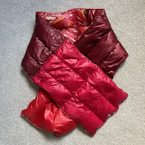 Free People Movement Down Fill Puffer Cowl Neck Scarf Pink Orange One Size thumbnail 2