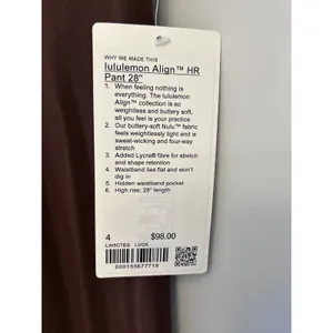Lululemon Align HR 28" Leggings/ Tight size 4 lava Cake Brand New Authentic thumbnail 4