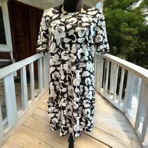 Maeve Anthropologie Womens 6 Zola Shift Shirt Dress Black & White‎ Pocket Dress thumbnail 3