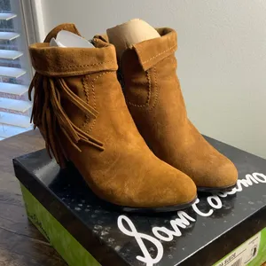 Sam Edelman Cocoa Suede Fringe ankle boots size 6.5‎ thumbnail 2
