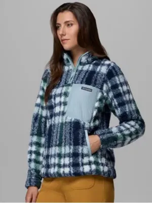💙Columbia So Soft West Bend 1/4 Zip Fleece Pullover Plaid Jacket💙 ~medium 🆕 thumbnail 16