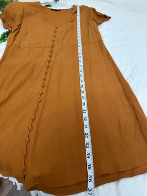 Madewell Rust-Brown V-Neck Dress thumbnail 8