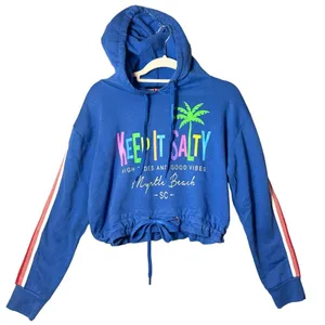 Myrtle Beach Hoodie Womens XL Blue Keep It Salty Long Sleeve‎ Drawstring Hem thumbnail 1