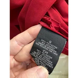 Norma Kamali Red Surplice Blouse Sz Sm Red Top Shirt Ruched Workwear thumbnail 4