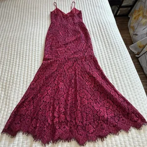 NBD Brielle Raspberry & Magenta Pink Flared Base Midi Dress Sz XS Extra Small thumbnail 8