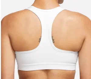 Nike Women's Swoosh Medium Support No Padded White Sports Bra Size L thumbnail 2
