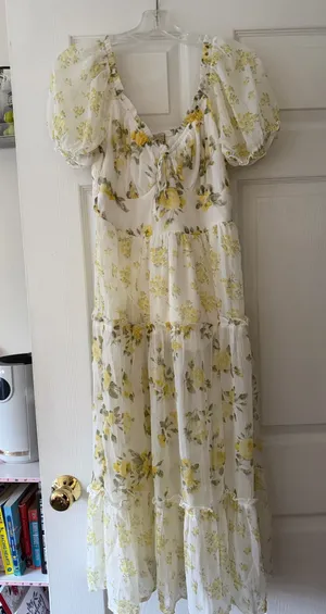Yellow Flower Sundress Size L thumbnail 1