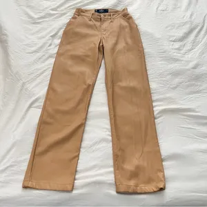 NEW Hollister high rise vegan leather bootcut Pants size 24 camel tan thumbnail 3