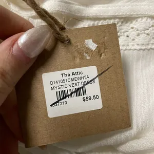 PPLA Boho sheer the‎ attic mystic vest maxi dress v-neck duster sz small white NEW thumbnail 2