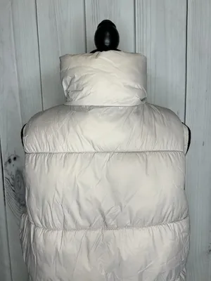 Old Navy Women’s Sz L Taupe Brown Puffer Vest Full Zip Snap Pockets Fleece Lined thumbnail 8