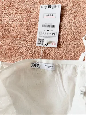 Zara White Eyelet Cotton Midi Sundress Corset Bustier Adjustable Straps NWT M thumbnail 3