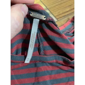 Free People Red Gray Leader Of The Pack Elbow Sleeve Tee Womens M‎ soft stretchy thumbnail 3