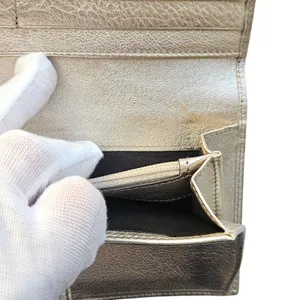 Gucci Abbey D-Ring Long Wallet GG‎ Monogram Canvas Metallic Gold thumbnail 7