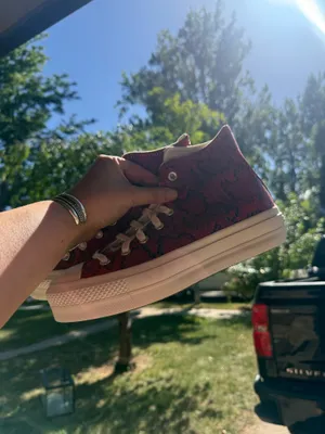 Red snake print Converse thumbnail 3