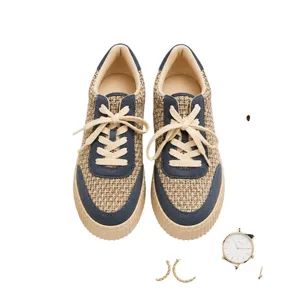 Universal Threads Woven Platform Sneakers Blue Cream Tweed Women's Size 9 in EUC thumbnail 12