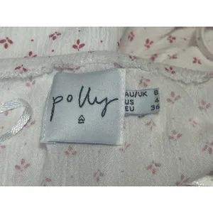 Princess Polly White Red Floral Sleeveless Ruffle Button Mini Slip Dress Size 4 thumbnail 4
