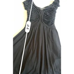 Zara Black Draped Mini Dress Size M Flutter Sleeve Ruched V-Neck Cocktail Party thumbnail 10