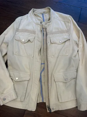Free People Cream Field Jacket - Casual Utility Style Size Small ? - C69-055 thumbnail 5