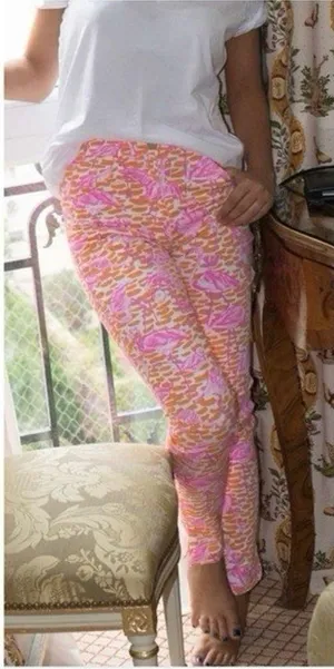 Gretchen Scott Cotton Spandex Vibrant‎ Colorful Flamingo Novelty Pants XS thumbnail 1