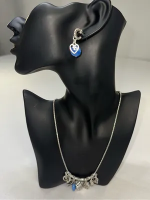 Brighton Fortune Lucky Charms Set Blue Gemstone Necklace Bracelet Earrings Rare thumbnail 2