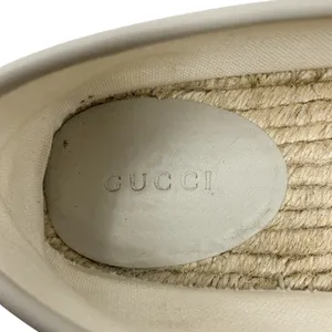 Gucci GG Supreme Monogram Canvas Espadrille Flats Cream Beige EU 37.5 thumbnail 6