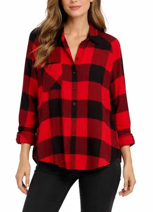 Urban Outfitter BDG Size Medium Red and Black Flannel Plaid Shirt thumbnail 1