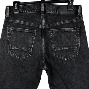 Pacsun SZ 30 Vintage Loose Crop Jeans Button-Fly Hi-Rise Seamed Leg Frayed Black thumbnail 5