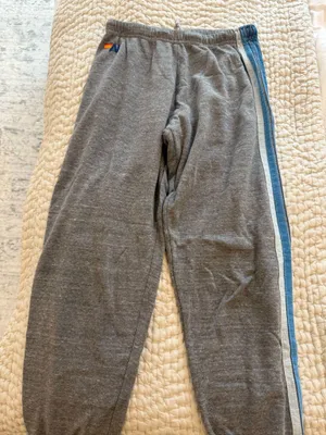Aviator Nation Sweatpants 5 Stripe Grey Blue thumbnail 1