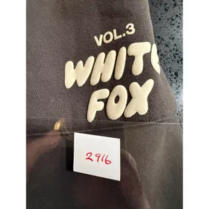 White Fox Vol.3 Espresso Brown Fleece Jogger Sweatpants‎ Womens XS Puff Print thumbnail 4