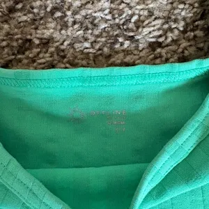 Offline by Aerie Green Ribbed Crop Top Size Women’s Small thumbnail 4
