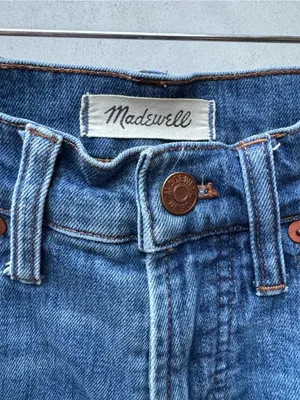 Madewell Perfect Vintage Crop Jeans High Rise Medium Wash Raw Hem Size 25 thumbnail 4
