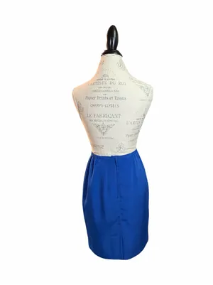 Vintage Norton McNaughton Petites Blue Pencil Skirt with Pleated Waist Sz 6 thumbnail 5