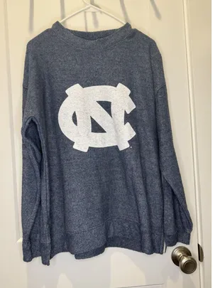 Bottom Drawers Sweatshirt Women M Blue White UNC North Carolina College Pullover thumbnail 1