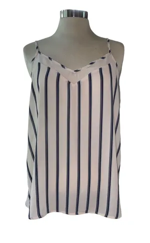 Maurice’s blouse adjustable spaghetti straps V-neckline stripes sheer Sz Med NWT thumbnail 1