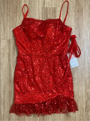 STACEES Red Sequin Spaghetti thumbnail 3