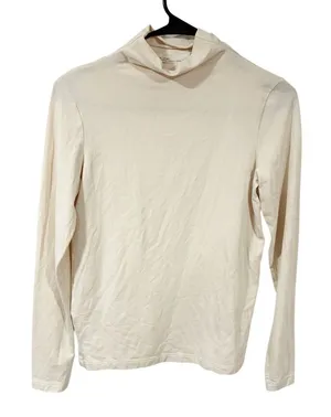 Oak + Fort Cream TURTLENECK‎ LONG SLEEVE TOP Thin Knit Size XS thumbnail 1